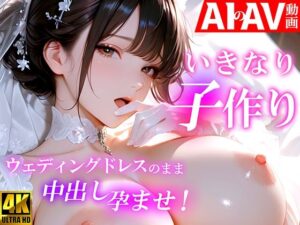 【AIのAV動画】いきなり子作り ウェディングドレスのまま中出し孕ませ！｜おくみ